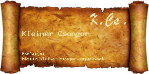 Kleiner Csongor névjegykártya