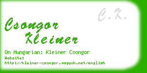 csongor kleiner business card